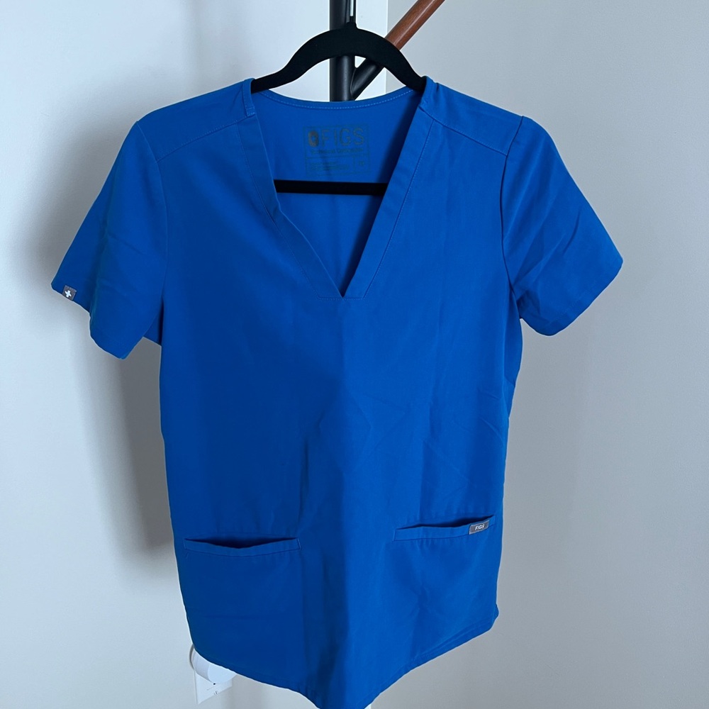 Figs Women’s Royal Blue Scrub Set - 1 top and 2 bottoms (Casma, Yola, Kade) XS